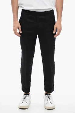 Discount Pantaloni a Vita Bassa in Misto Viscosa con Elastico in Vita Uomo Pantaloni