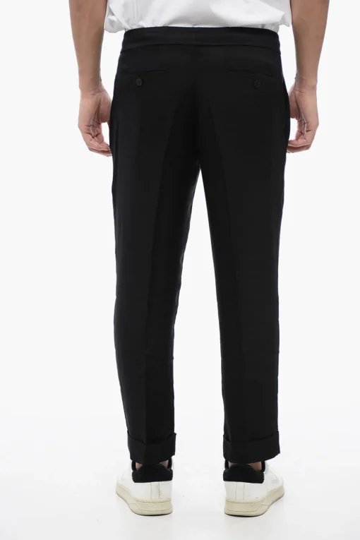 Discount Pantaloni a Vita Bassa in Misto Viscosa con Elastico in Vita Uomo Pantaloni