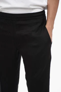 Discount Pantaloni a Vita Bassa in Misto Viscosa con Elastico in Vita Uomo Pantaloni