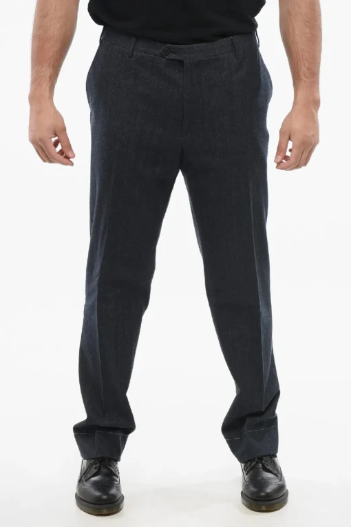 Pantaloni ACADEMY in Misto Lana Herringbone>Corneliani Sale
