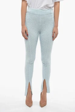 Pantaloni ALICIANA Svasati in Cotone Spugnato con Spacco alla Caviglia>Rotate Fashion