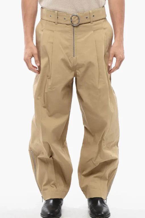 Pantaloni Baggy Fit in Cotone a 2 Pinces>Jil Sander Fashion
