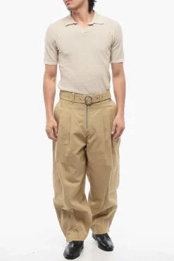 Pantaloni Baggy Fit in Cotone a 2 Pinces></noscript>Jil Sander Fashion