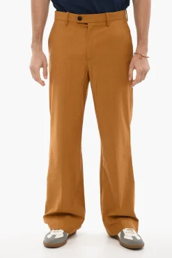 Pantaloni Baggy Fit in Misto Lana con Chiusura a Scomparsa>Department 5 Hot