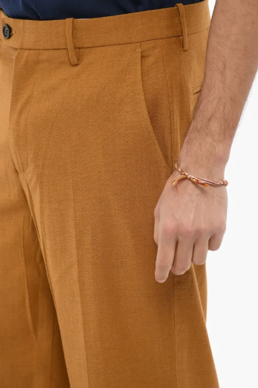 Pantaloni Baggy Fit in Misto Lana con Chiusura a Scomparsa>Department 5 Hot