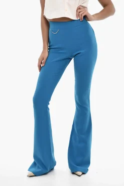 Discount Pantaloni Boot Cut a Vita Alta con Catena Donna Pantaloni