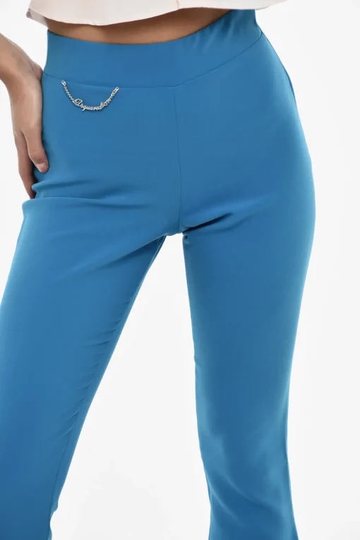 Discount Pantaloni Boot Cut a Vita Alta con Catena Donna Pantaloni
