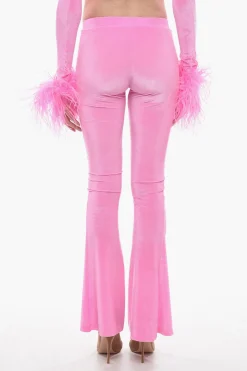 Pantaloni Boot Cut in Ciniglia con Logo Laterale>Adriana Hot Couture Best