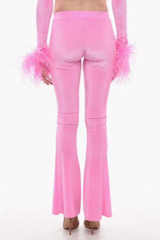 Pantaloni Boot Cut in Ciniglia con Logo Laterale>Adriana Hot Couture Best