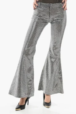 Hot Pantaloni Boot Cut in Paillettes Donna Pantaloni