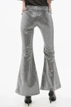 Hot Pantaloni Boot Cut in Paillettes Donna Pantaloni