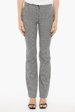 Outlet Pantaloni Bootcut Motivo Pied-de-Poule Donna Pantaloni