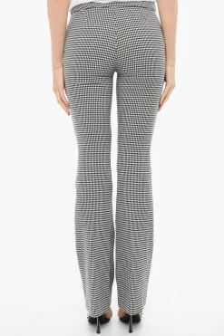 Outlet Pantaloni Bootcut Motivo Pied-de-Poule Donna Pantaloni