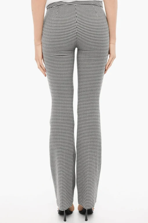 Outlet Pantaloni Bootcut Motivo Pied-de-Poule Donna Pantaloni