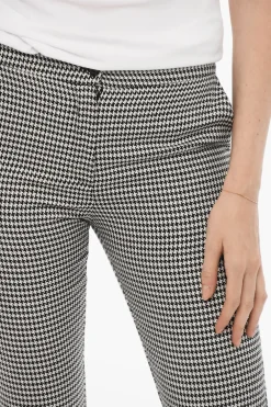 Outlet Pantaloni Bootcut Motivo Pied-de-Poule Donna Pantaloni