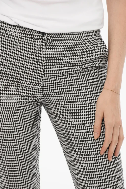 Outlet Pantaloni Bootcut Motivo Pied-de-Poule Donna Pantaloni