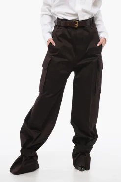 Best Pantaloni Cargo a Vita Alta con Cintura in Pelle Donna Pantaloni