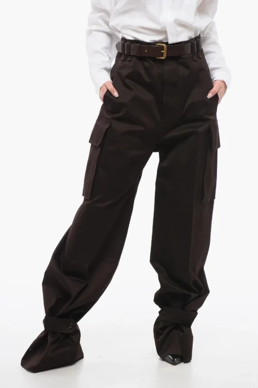 Best Pantaloni Cargo a Vita Alta con Cintura in Pelle Donna Pantaloni