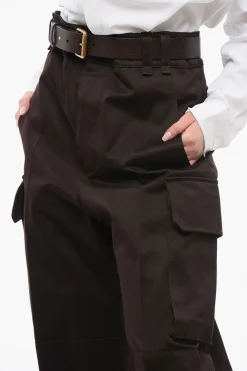 Best Pantaloni Cargo a Vita Alta con Cintura in Pelle Donna Pantaloni