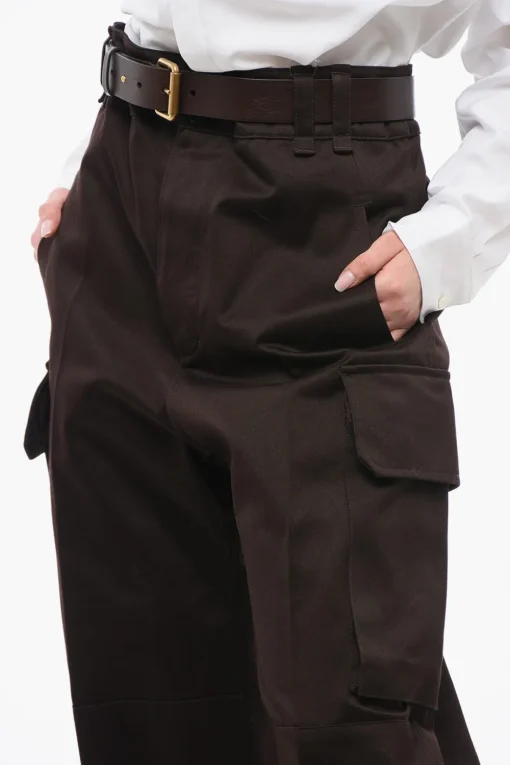 Best Pantaloni Cargo a Vita Alta con Cintura in Pelle Donna Pantaloni