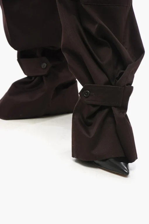 Best Pantaloni Cargo a Vita Alta con Cintura in Pelle Donna Pantaloni