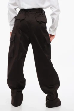 Best Pantaloni Cargo a Vita Alta con Cintura in Pelle Donna Pantaloni