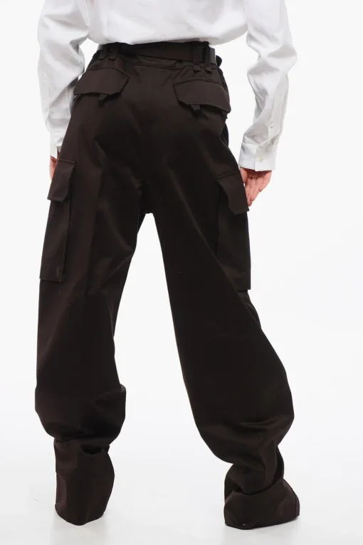 Best Pantaloni Cargo a Vita Alta con Cintura in Pelle Donna Pantaloni