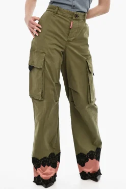 Pantaloni Cargo A Vita Alta Con Orlo In Satin>Dsquared2 Discount