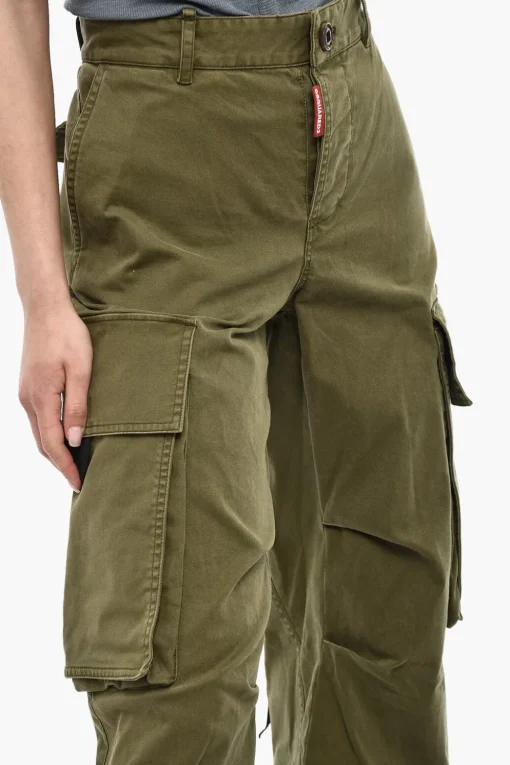 Pantaloni Cargo A Vita Alta Con Orlo In Satin>Dsquared2 Discount