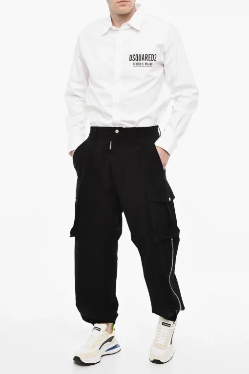 Pantaloni Cargo A Vita Con Dettagli Zip>Dsquared2 Hot