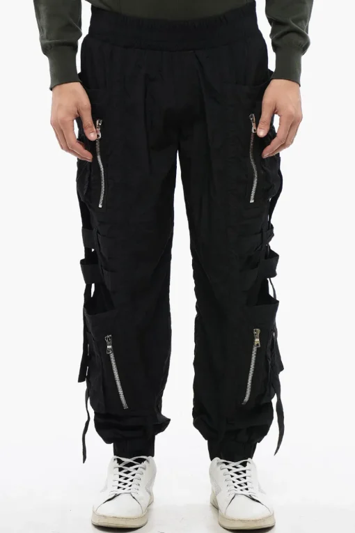 Clearance Pantaloni Cargo BANDED in Nylon con Polsini Uomo Pantaloni
