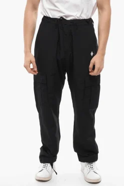 Outlet Pantaloni Cargo CROSS in Nylon con Coulisse alla Caviglia Uomo Pantaloni