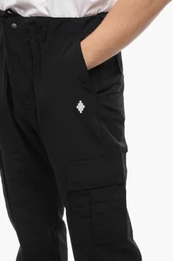 Outlet Pantaloni Cargo CROSS in Nylon con Coulisse alla Caviglia Uomo Pantaloni