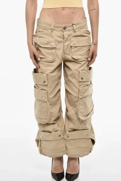 Pantaloni Cargo Distressed Con Bottoni Logati>Dsquared2 Outlet