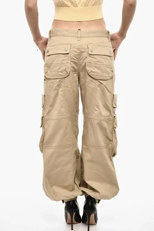 Pantaloni Cargo Distressed Con Bottoni Logati>Dsquared2 Outlet