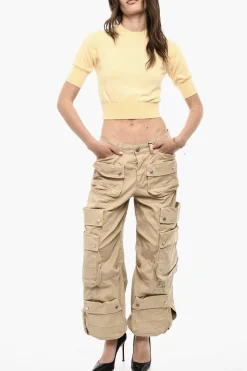 Pantaloni Cargo Distressed Con Bottoni Logati></noscript>Dsquared2 Outlet