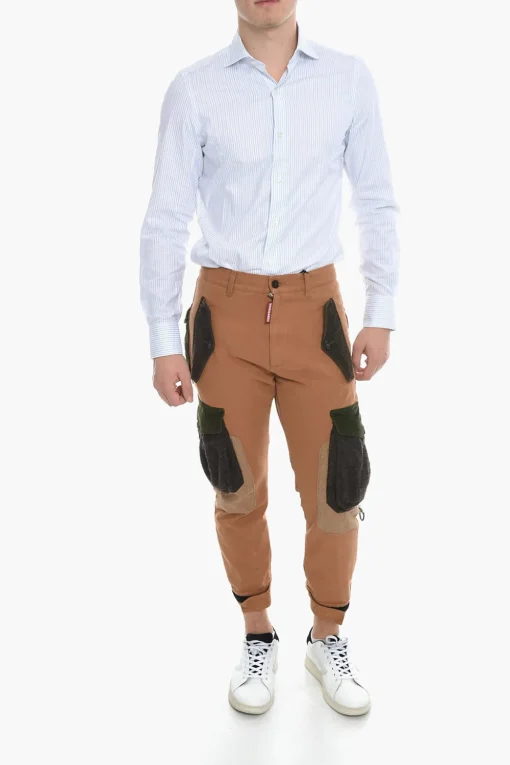 Best Pantaloni Cargo EXPLORER con Dettagli in Velour Uomo Pantaloni