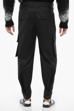 Clearance Pantaloni Cargo FIREMAN Loose Fit con Bottone alla Caviglia Uomo Pantaloni