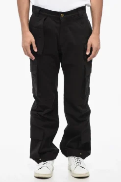 Hot Pantaloni Cargo in Cotone con Bottone Dorato Uomo Pantaloni