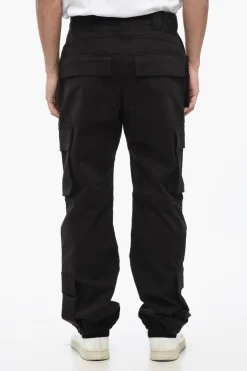 Hot Pantaloni Cargo in Cotone con Bottone Dorato Uomo Pantaloni