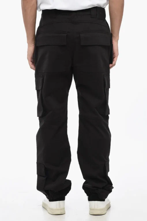 Hot Pantaloni Cargo in Cotone con Bottone Dorato Uomo Pantaloni