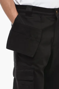 Hot Pantaloni Cargo in Cotone con Bottone Dorato Uomo Pantaloni