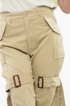 Pantaloni Cargo in Cotone Leggero a Vita Alta>R13 Hot