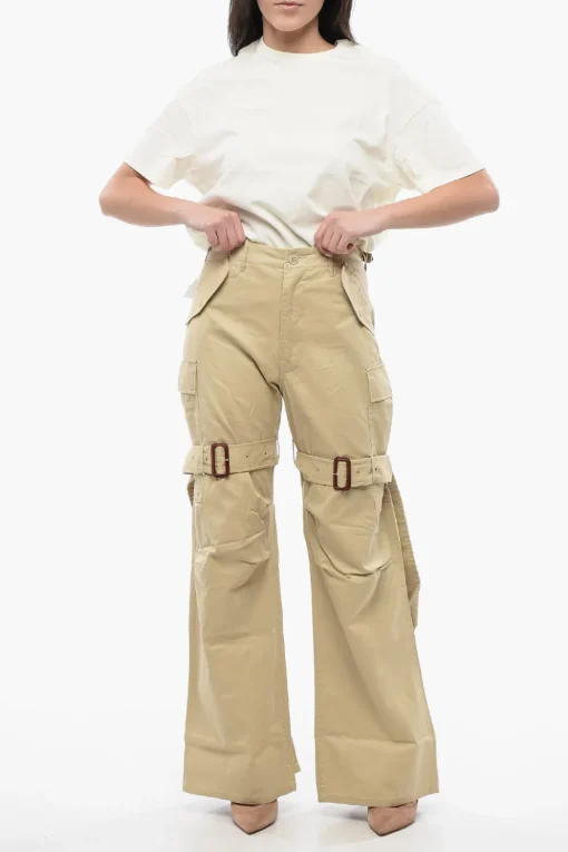 Pantaloni Cargo in Cotone Leggero a Vita Alta>R13 Hot