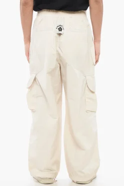 Discount Pantaloni Cargo in Cotone e Nylon con Patch Logo sul Retro Uomo Pantaloni