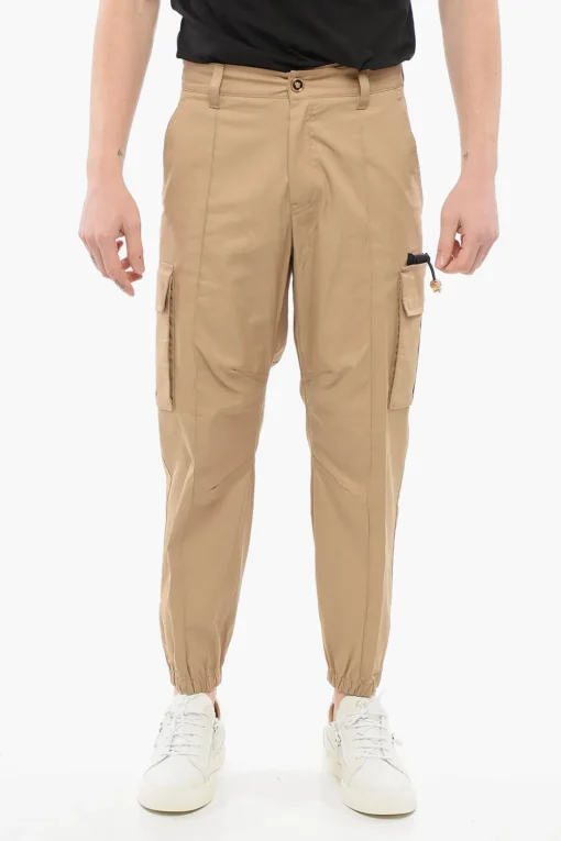 Pantaloni Cargo in Cotone con Polsini>Versace Clearance
