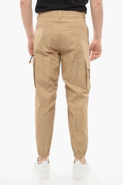 Pantaloni Cargo in Cotone con Polsini>Versace Clearance