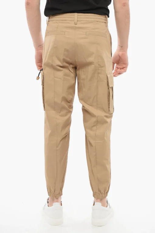 Pantaloni Cargo in Cotone con Polsini>Versace Clearance