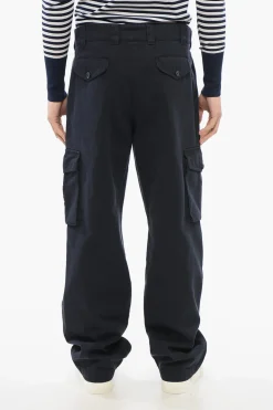 Outlet Pantaloni Cargo in Cotone Twill con Passanti Uomo Pantaloni