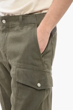 Outlet Pantaloni Cargo in Cotone con Polsini Uomo Pantaloni